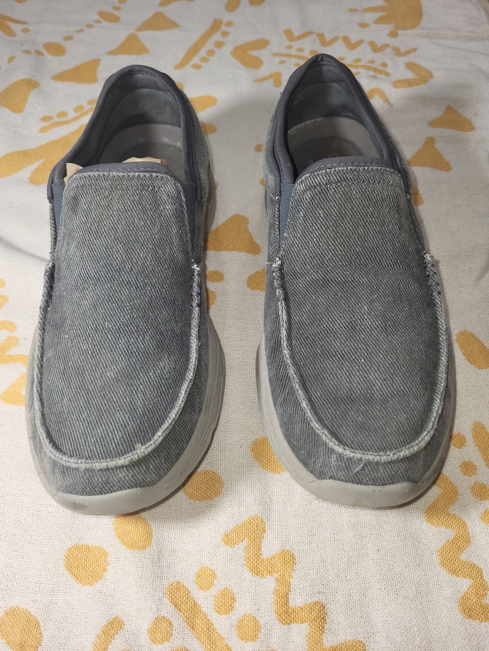 Skechers Men's Slip-On Canvas Boat Shoes in Gray